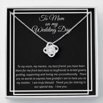 Mom Necklace, Mother Of The Bride Necklace, Gift From Daughter Wedding Day - Thegiftio UK
