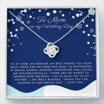 Mom Necklace, Mother Of The Bride Necklace Gift From Daughter, Gratitude Gift From Bride - Thegiftio UK
