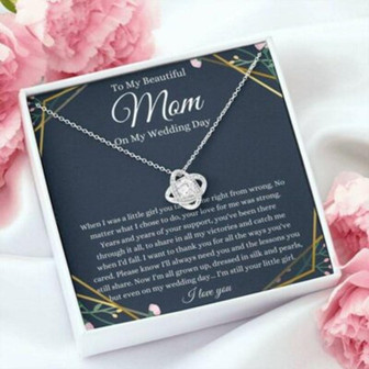 Mom Necklace, Mother Of The Bride Necklace Gift From Bride, Gifr For Mom From Daughter Wedding - Thegiftio UK