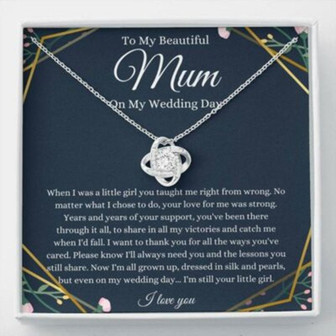 Mom Necklace, Mother Of The Bride Necklace Gift From Bride, Gift For Mom From Daughter Wedding Day - Thegiftio UK