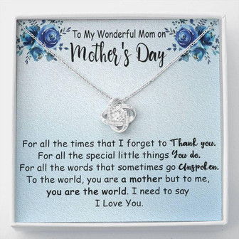 Mom Necklace, Mothers Day Gift From Daughter, Mothers Day Gift Ideas, Mothers Day Love Knot Necklace, Mom Necklace On Mother’S Day - Thegiftio UK
