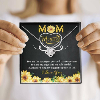 Mom Necklace, Mothers Day Jewelry Gift Love Knot Pendant Message Card Gift - Thegiftio UK