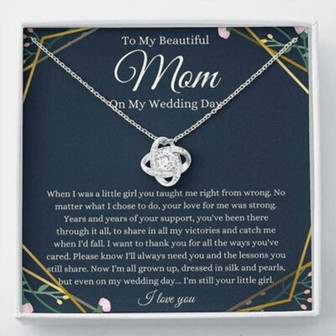 Mom Necklace, Necklace Gift To Mom On My Wedding Day, Mother Of The Bride Gift From Daughter - Thegiftio UK