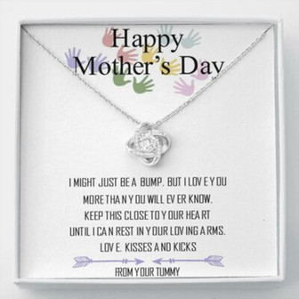 Mom Necklace, Necklace To Expecting Mom, Happy Mothers Day From Your Bump, Pregnant Expecting Moms - Thegiftio UK