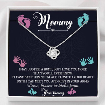Mom Necklace, New Mommy Necklace, Gift From Baby Bump, New Mom, First Time Mom Pregnancy, Mommy To Be - Thegiftio UK