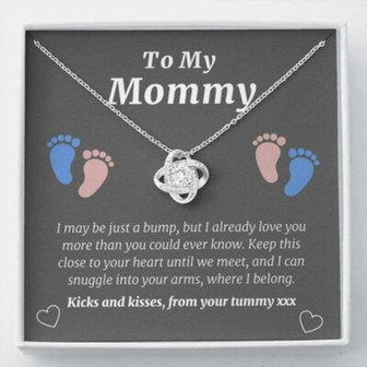 Mom Necklace, New Mommy Necklace, Gift From Mom To Be Baby Bump, New Mom, First Time Mom Pregnancy - Thegiftio