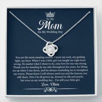 Mom Necklace, Personalized Necklace To My Mom On My Wedding Day , Gift For Mother Of The Bride Custom Name - Thegiftio UK