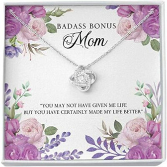 Mom Necklace, Step Mom Necklace Gift To My Badass Mom”Life-So” Necklace Gift For Step Mom - Thegiftio UK