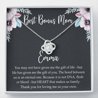 Mom Necklace, Stepmom Necklace, Bonus Mom Necklace Gift, Stepmom Mother In Law Wedding Gift From Bride - Thegiftio UK