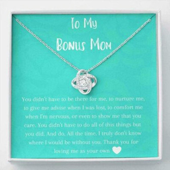 Mom Necklace, Stepmom Necklace, To My Bonus Mom Necklace Gift, Thank You For Loving Me As Your Own Necklace - Thegiftio UK