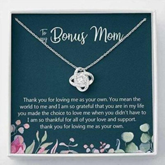 Mom Necklace, Stepmom Necklace, To My Bonus Mom Necklace Gift , Thank You For Loving Me As Your Own - Thegiftio UK