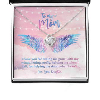Mom Necklace, Thank You For Letting Me Grow With My Wings Necklace - Thegiftio UK