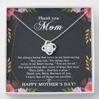 Mom Necklace, Thank You Mom Gift Necklace, Gift For Mom From Daughter - Thegiftio UK