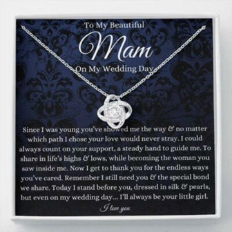 Mom Necklace, To Mam On My Wedding Day Necklace, Mother Of The Bride Gift From Daughter - Thegiftio UK