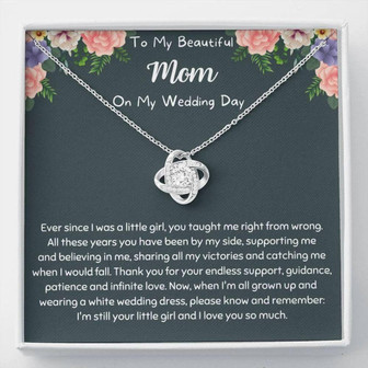 Mom Necklace, To Mom Necklace From Bride, Mother Of The Bride Wedding Gift From Daughter, Mom Of Bride Present - Thegiftio UK