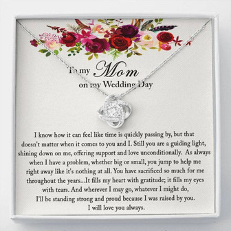 Mom Necklace, To Mom On My Wedding Day, Mother Of The Bride Necklace Gift From Daughter, Wedding Gift For Mom - Thegiftio UK