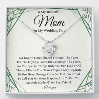 Mom Necklace, To Mom On My Wedding Day Necklace, Mother Of The Bride Gift From Daughter, Bride - Thegiftio UK