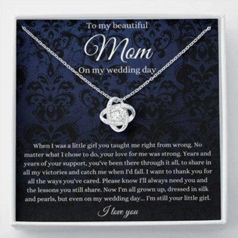 Mom Necklace, To Mom On My Wedding Day Necklace, Mother Of The Bride Gift From Daughter - Thegiftio UK
