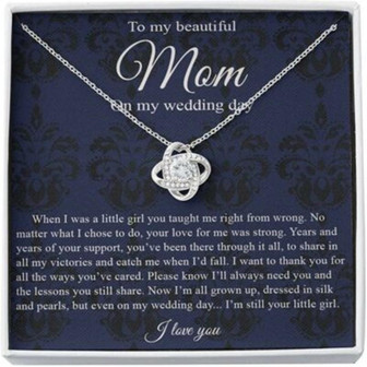Mom Necklace, To Mom On My Wedding Day Necklace, Mother Of The Bride Gift From Daughter - Thegiftio UK