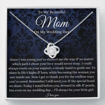 Mom Necklace, To Mom On My Wedding Day Necklace, Mother Of The Bride Gift From Daughter - Thegiftio UK