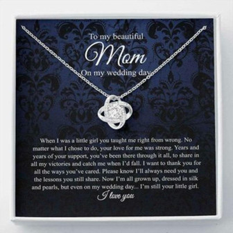 Mom Necklace, To Mom On My Wedding Day Necklace , Mother Of The Bride Gift From Daughter - Thegiftio UK