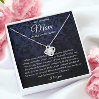 Mom Necklace, To Mom On My Wedding Day Necklace, Mother Of The Groom Gift From Son - Thegiftio UK
