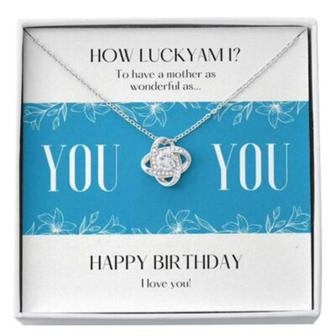 Mom Necklace, To Mother , Happy Birthday Lucky Me Love Knot Necklace - Thegiftio UK