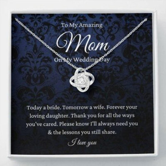 Mom Necklace, To Mother Of The Bride Gift Necklace From Daughter, Gift For Mom From Bride Wedding - Thegiftio UK