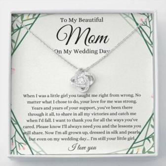Mom Necklace, To Mother Of The Bride Gift Necklace From Daughter, Gift For Mom From Bride Wedding - Thegiftio UK