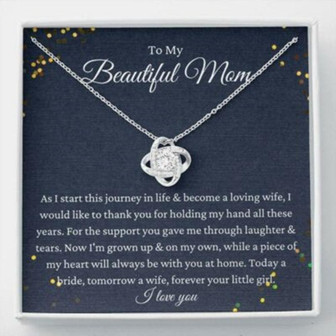 Mom Necklace, To Mother On Wedding Day Necklace Gift From Daughter, Mother Of The Bride Gift From Bride - Thegiftio UK