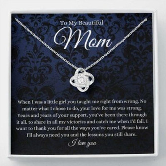 Mom Necklace, To My Beautiful Mom Necklace, Mother’S Day Gift For Mom From Daughter, Thank You Mom - Thegiftio UK