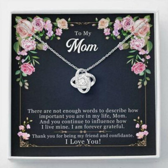 Mom Necklace, To My Mom “Enough Words-So” Love Knot Necklace Gift - Thegiftio