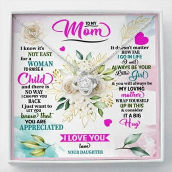 Mom Necklace, To My Mom Necklace From Daughter “Raise” Love Knot Necklace Gift - Thegiftio UK