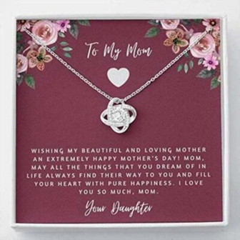 Mom Necklace, To My Mom Necklace Gift , Fill Your Heart With Pure Happiness - Thegiftio UK