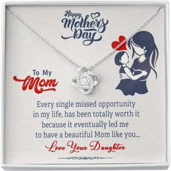 Mom Necklace, To My Mom Necklace Gift, Happy Mother, Day Knot Pendant, Gift From Daughter, For Her - Thegiftio UK