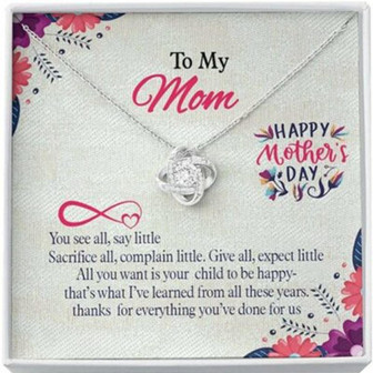Mom Necklace, To My Mom Necklace With Beautiful Message Card, Thanks For Everything You Have Done For Us - Thegiftio UK