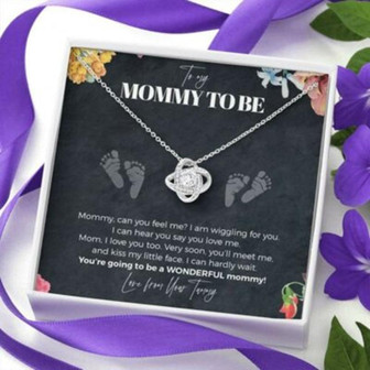Mom Necklace, To My Mommy To Be, Love From Your Tummy Necklace , Pregnancy Gift For Mommy - Thegiftio