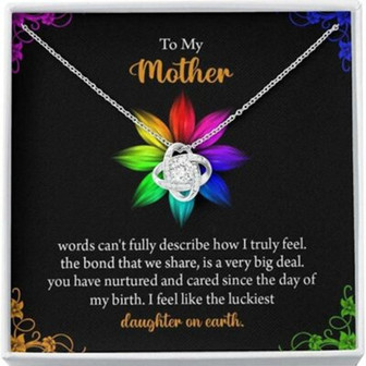 Mom Necklace, To My Mother Necklace Gift, I Feel Like The Luckiest Daughter On Earth - Thegiftio UK