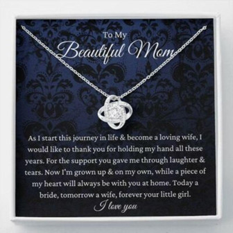 Mom Necklace, To My Mother On Wedding Day Necklace, Mother Of The Bride Gift From Daughter, Gift For Mom From Bride - Thegiftio UK