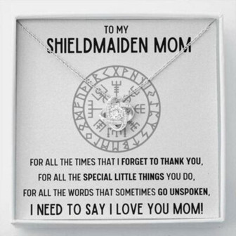 Mom Necklace, To My Shieldmaiden Mom “For All” Love Knot Necklace Gift - Thegiftio UK