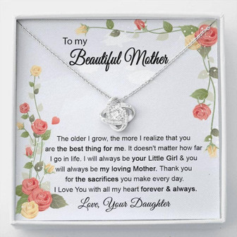 Mom Necklace With Love Knot, Mothers Day Gift For Mom, Necklace For Mom From Daughter, Sentimental Mom Gifts, Mom Mother’S Day Gift - Thegiftio UK