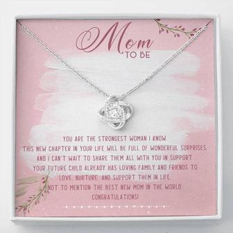 Mom To Be Love Knot Necklace Message Card - Thegiftio UK