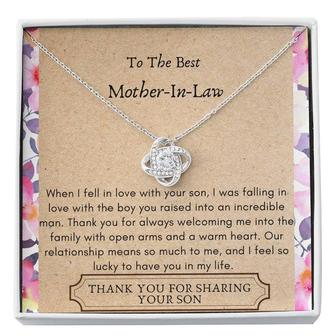 Mother In Law - Lucky To Have You Love Knot Necklace - Thegiftio UK