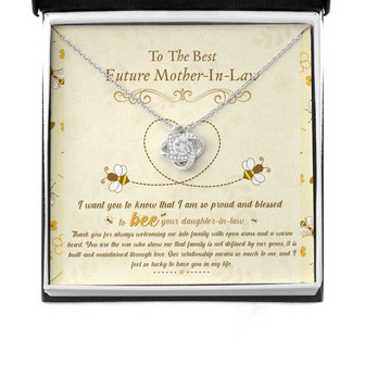 Mother-In-Law Necklace, Bee Daughter’S Gift Future Mother In Law Love Knot Necklace - Thegiftio UK
