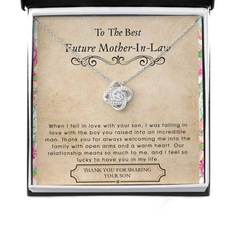 Mother-In-Law Necklace, Future Mother In Law Necklace: Gift For Mother’S Day From Future Daughter, Message Card Love Knot Necklaces - Thegiftio UK