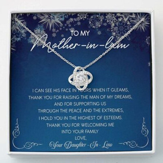 Mother-In-Law Necklace, Love Knots Necklace To Mother-In-Law, Thank You Necklace Gifts - Thegiftio UK