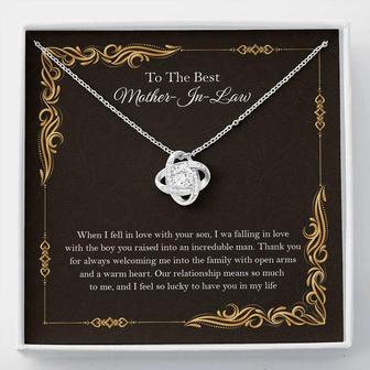 Mother-In-Law Necklace: Mother-In-Law, Mother-In-Law Gift, Mother-In-Law Necklace, To My Mother-In-Law Card, Funny The Love Knot Necklace - Thegiftio UK