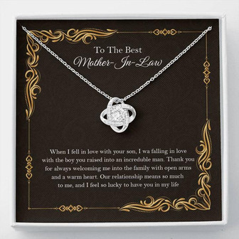 Mother-In-Law Necklace: Mother-In-Law, Mother-In-Law Gift, Mother-In-Law Necklace, To My Mother-In-Law Card, Funny The Love Knot Necklace - Thegiftio UK