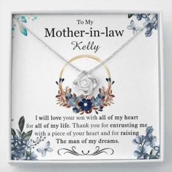 Mother-In-Law Necklace, Personalized Necklace Mother-In-Law Gift, Mother Of The Groom Necklace, Wedding Gift Custom Name - Thegiftio UK