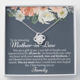 Mother-In-Law Necklace, Sentimental Mother In Law Gift, Cute Mother In Law Gifts Christmas, Gift For Mother In Law Birthday, Best Mother In Law Gift - Thegiftio